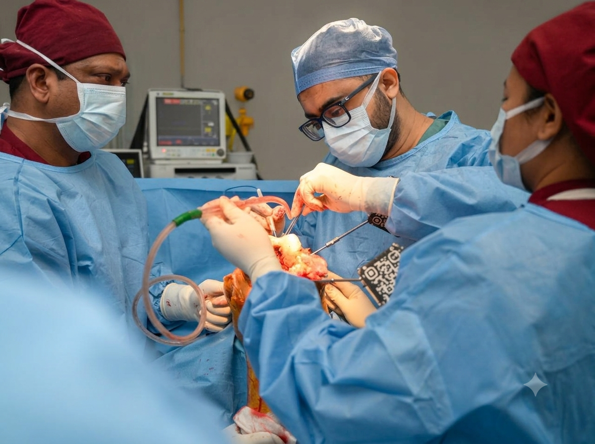 Dr. Soutrik Mukherjee performing orthopedic surgery